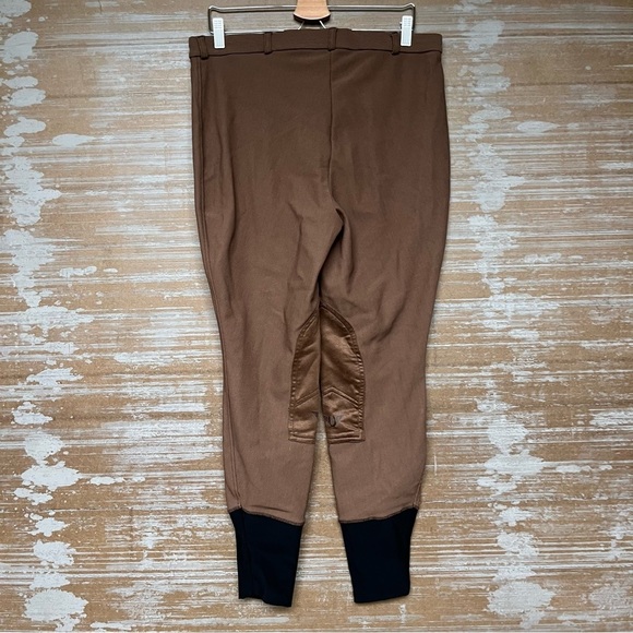 Tuff Rider Front Zip Knee Patch Breeches Brown Equestrian Riding Womens 36 - Picture 3 of 5